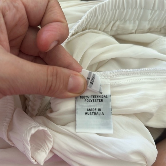 Mela Purdie White Soft Vent Palazzo Pants with Tie Pockets Sz S - Picture 5 of 5